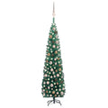 Slim Artificial Pre-lit Christmas Tree with Ball Set Green 70.9