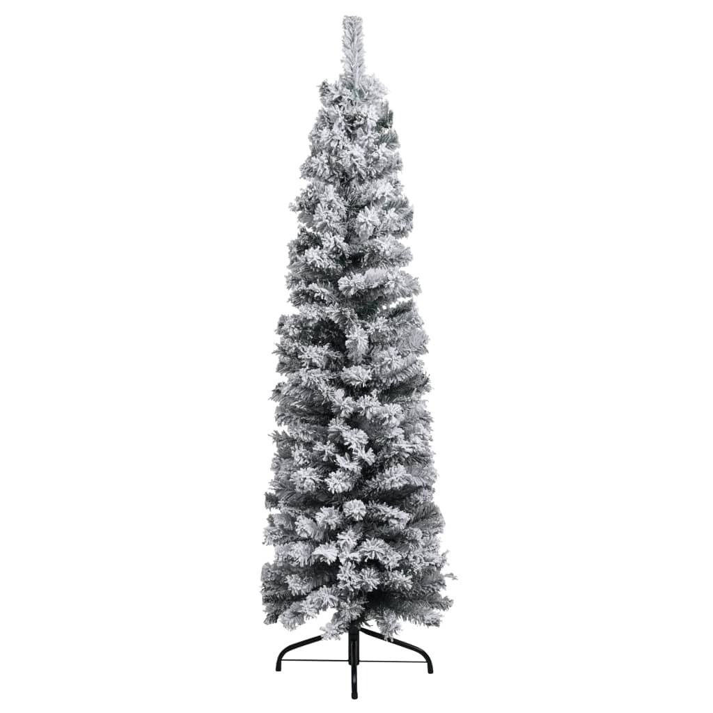 Slim Artificial Pre-lit Christmas Tree with Ball Set Green 59.1