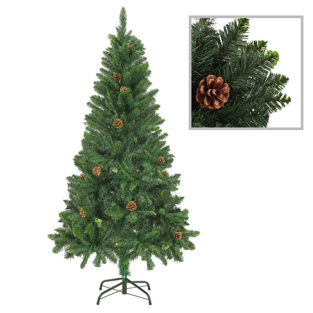 Artificial Pre-lit Christmas Tree with Ball Set Pine Cones 59.1