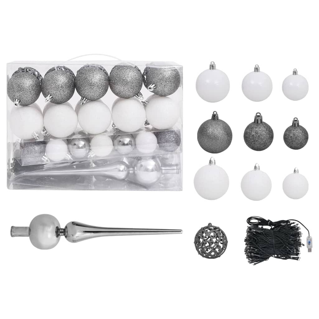 Artificial Pre-lit Christmas Tree with Ball Set Pine Cones 59.1