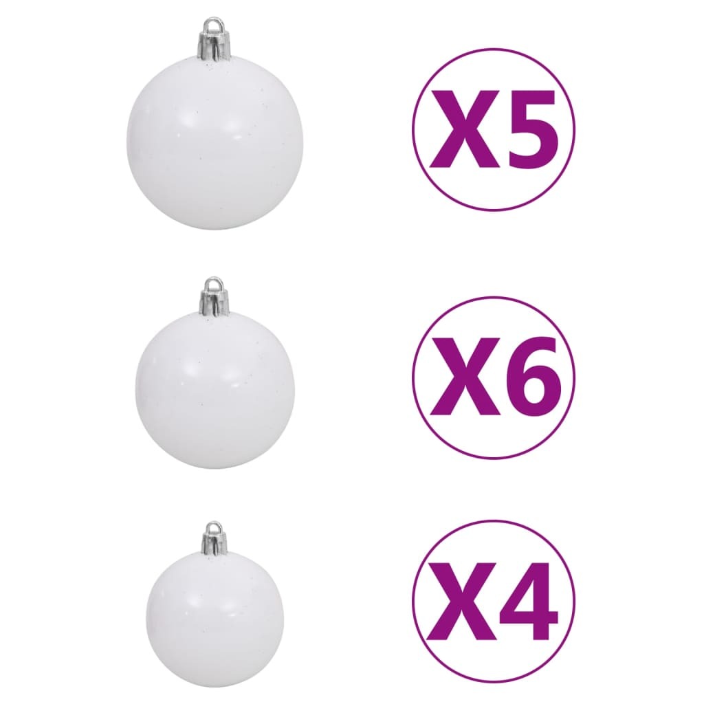 Artificial Pre-lit Christmas Tree with Ball Set Pine Cones 59.1