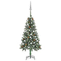 Artificial Pre-lit Christmas Tree with Ball Set Pine Cones 59.1