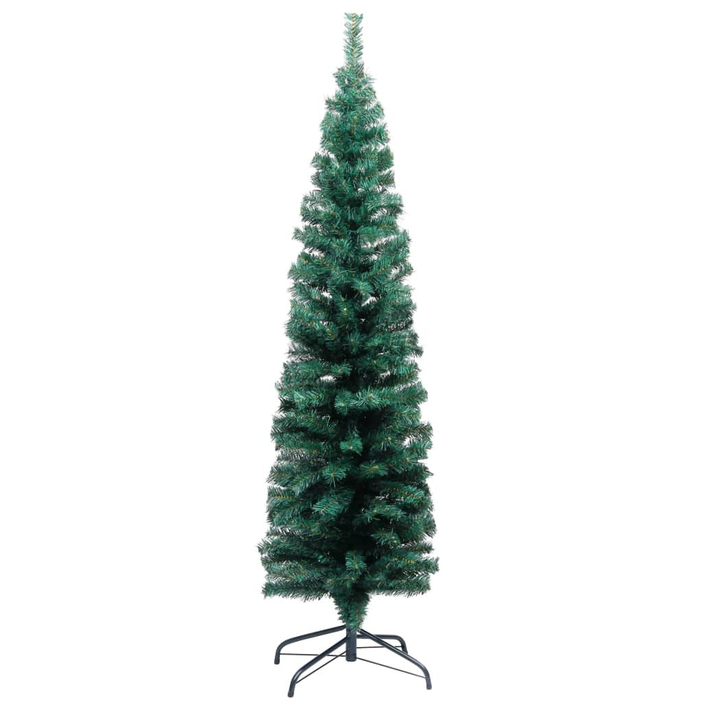 Slim Artificial Pre-lit Christmas Tree with Ball Set Green 59.1