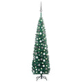 Slim Artificial Pre-lit Christmas Tree with Ball Set Green 70.9