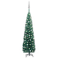 Slim Artificial Pre-lit Christmas Tree with Ball Set Green 94.5