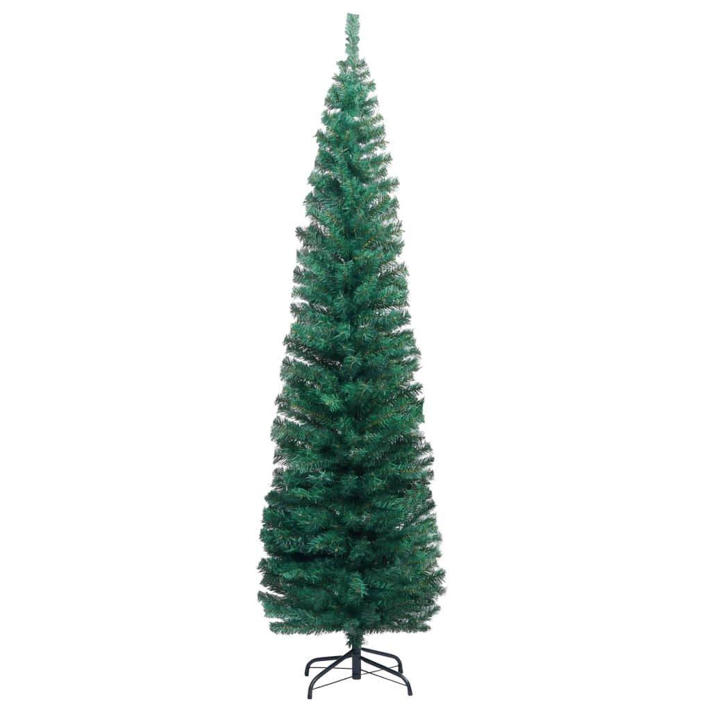 Slim Artificial Pre-lit Christmas Tree with Ball Set Green 94.5