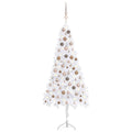 Corner Artificial Christmas Tree LEDs&Ball Set White 59.1" PVC