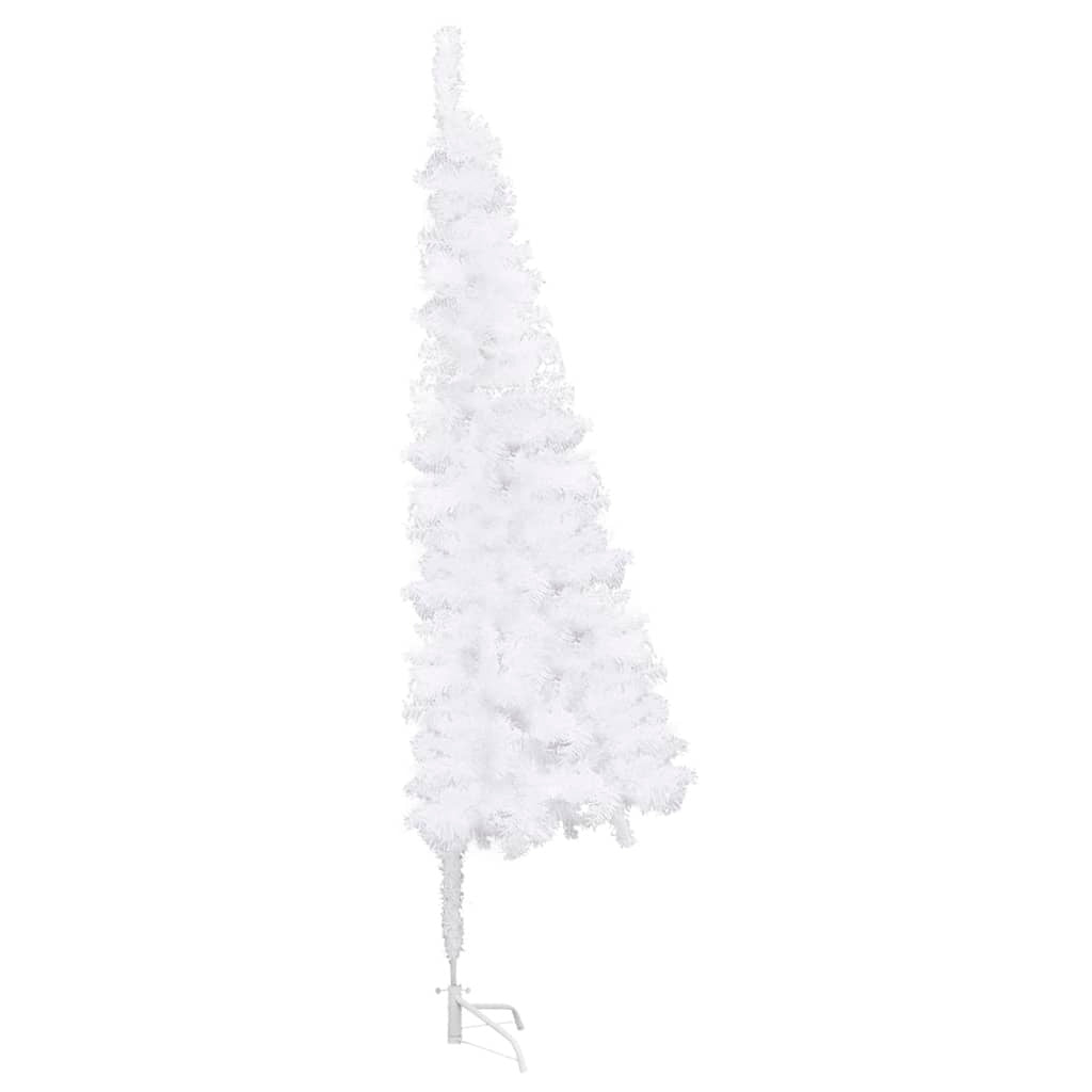 Corner Artificial Christmas Tree LEDs&Ball Set White 59.1" PVC