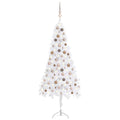 Corner Artificial Christmas Tree LEDs&Ball Set White 70.9" PVC
