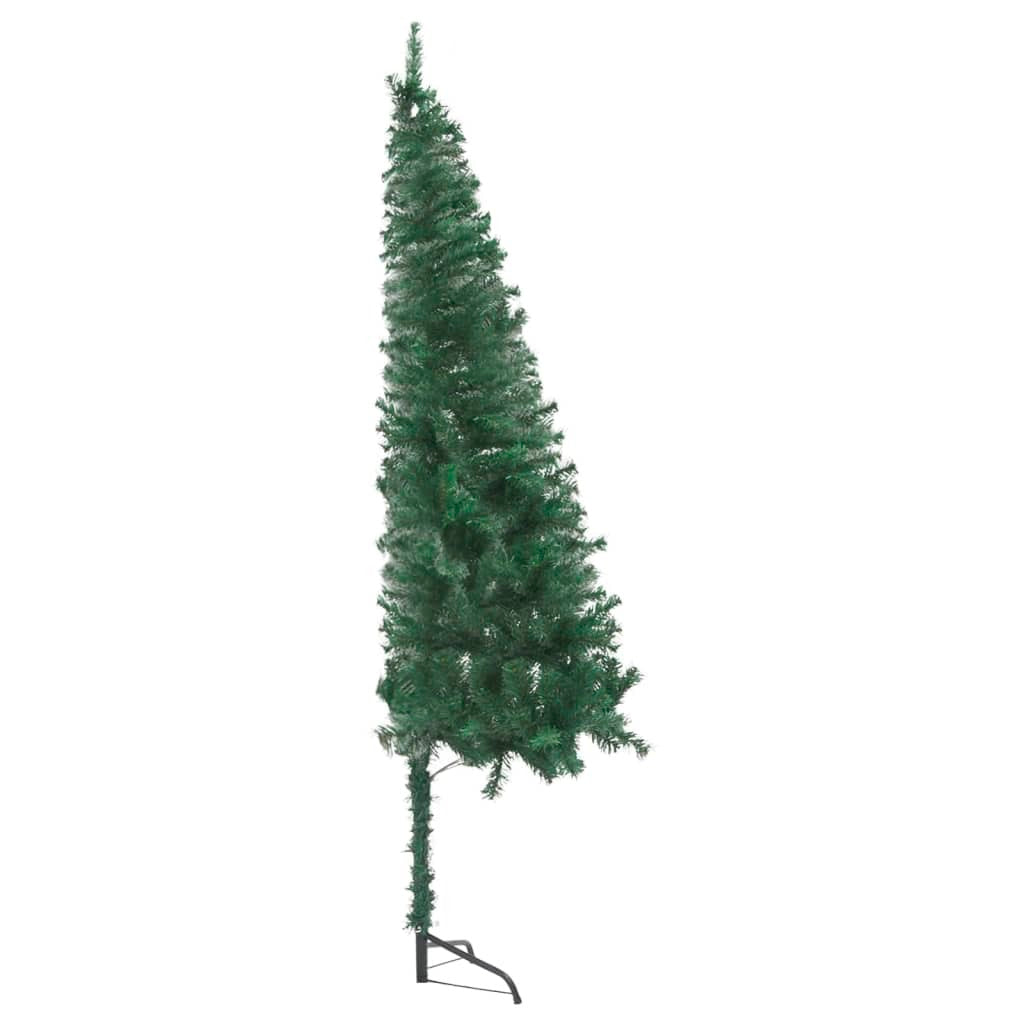 Corner Artificial Christmas Tree LEDs&Ball Set Green 47.2" PVC