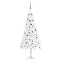 Corner Artificial Christmas Tree LEDs&Ball Set White 82.7" PVC