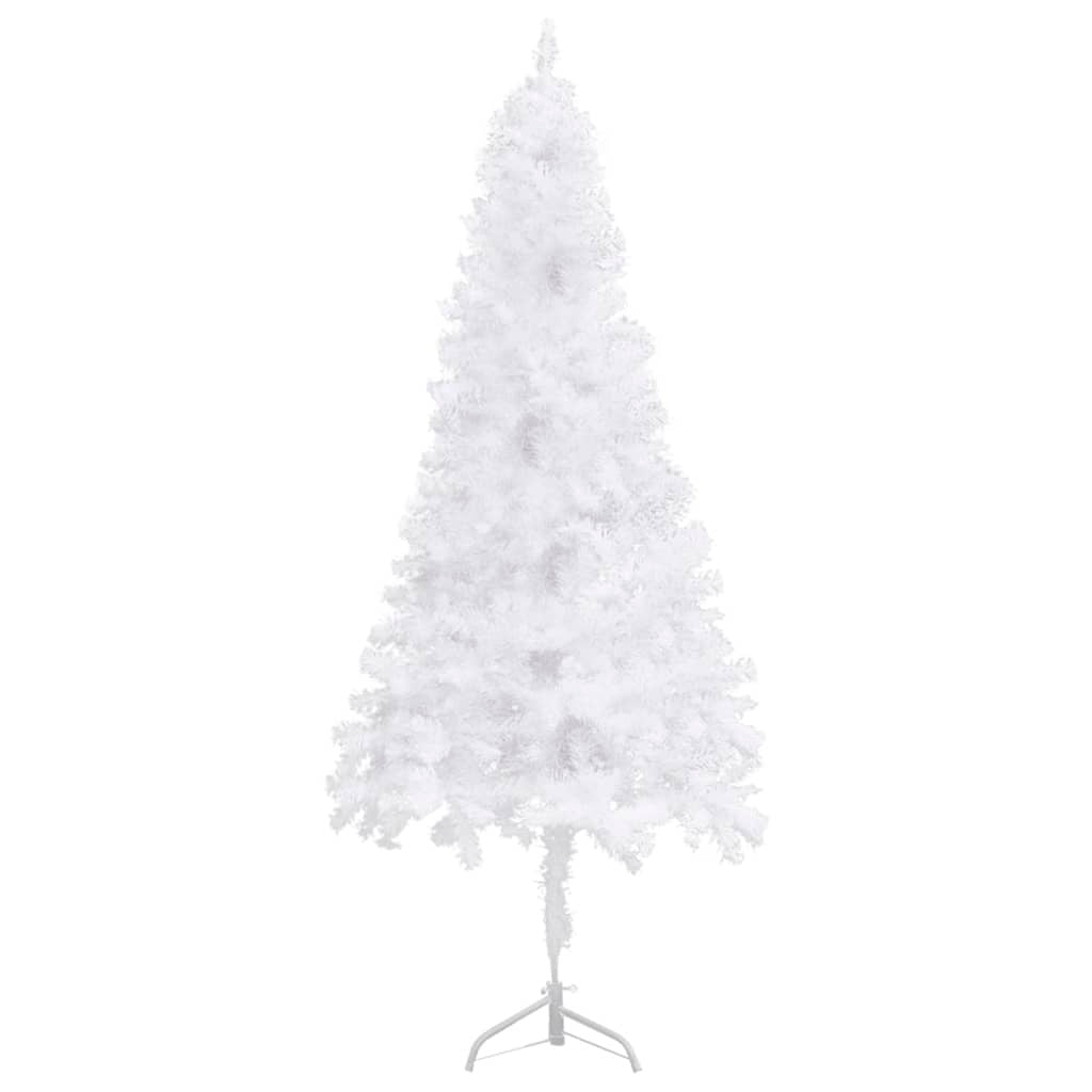 Corner Artificial Christmas Tree LEDs&Ball Set White 82.7" PVC