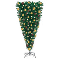 Upside-down Artificial Pre-lit Christmas Tree with Ball Set 59.1