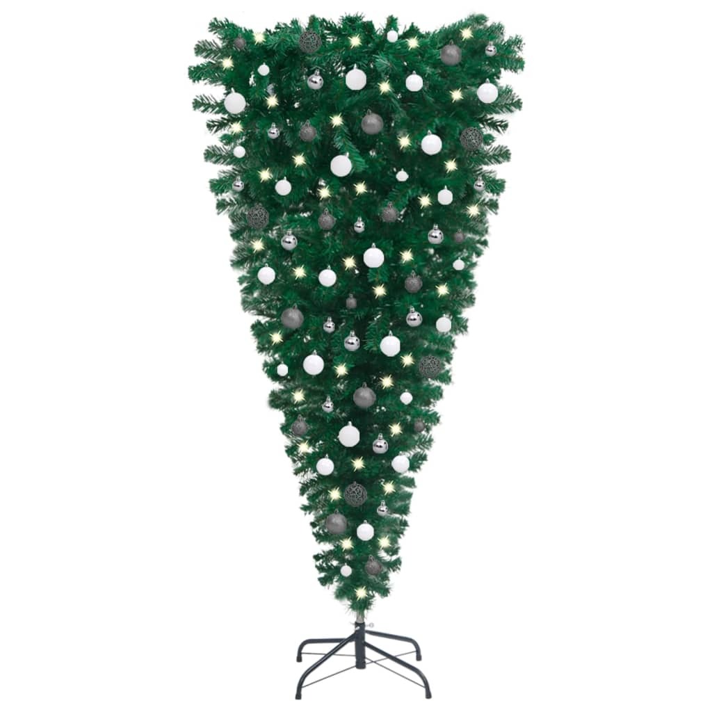 Upside-down Artificial Pre-lit Christmas Tree with Ball Set 47.2