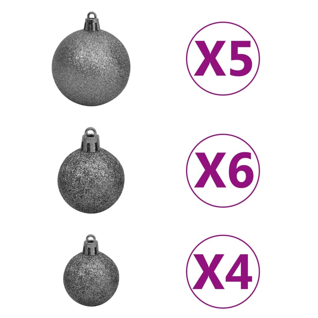 Upside-down Artificial Pre-lit Christmas Tree with Ball Set 47.2
