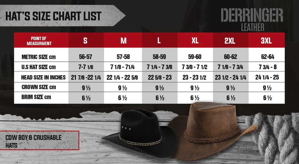 9221.00 - Mens Premium Leather Cowboy Hat