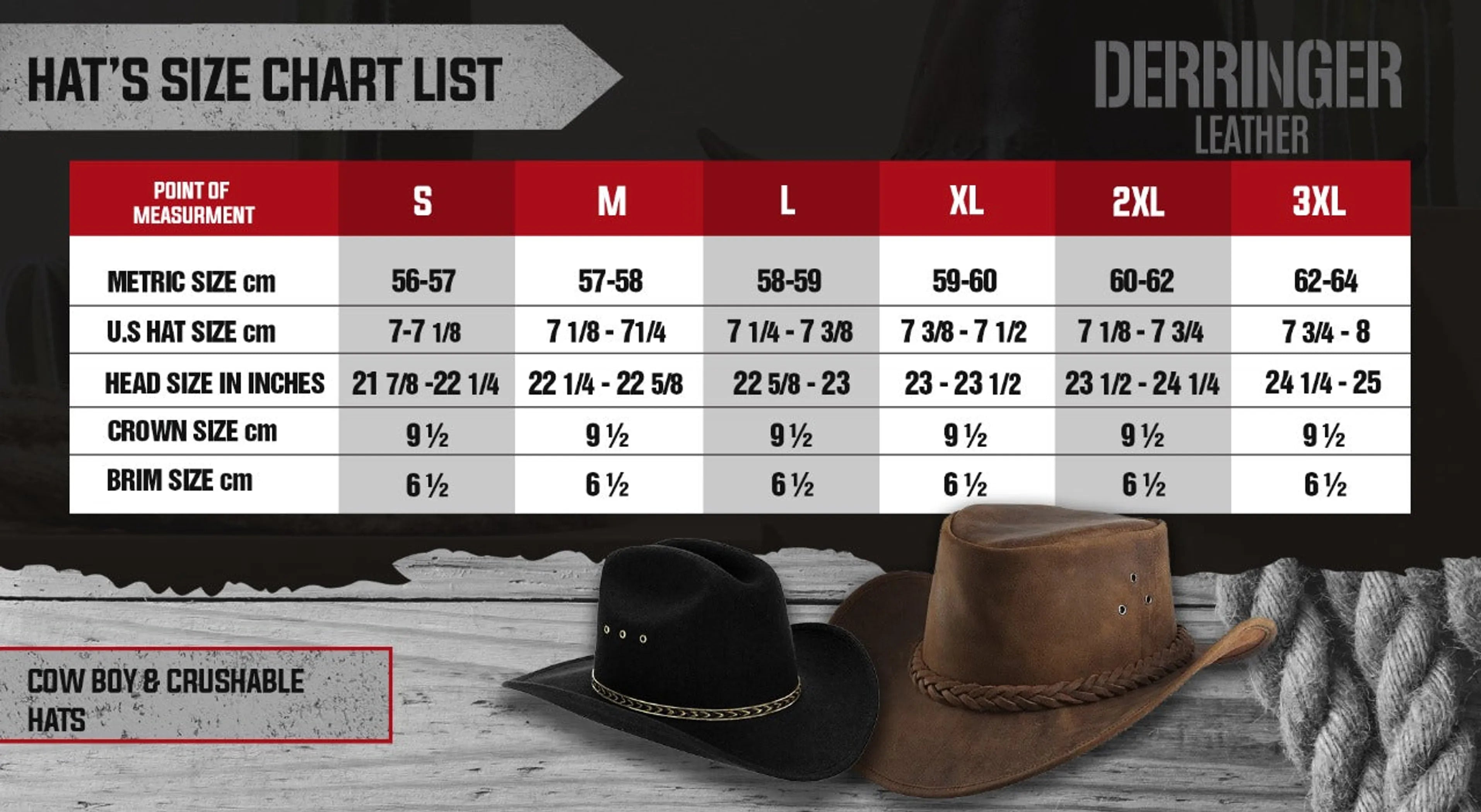 9221.00 - Mens Premium Leather Cowboy Hat