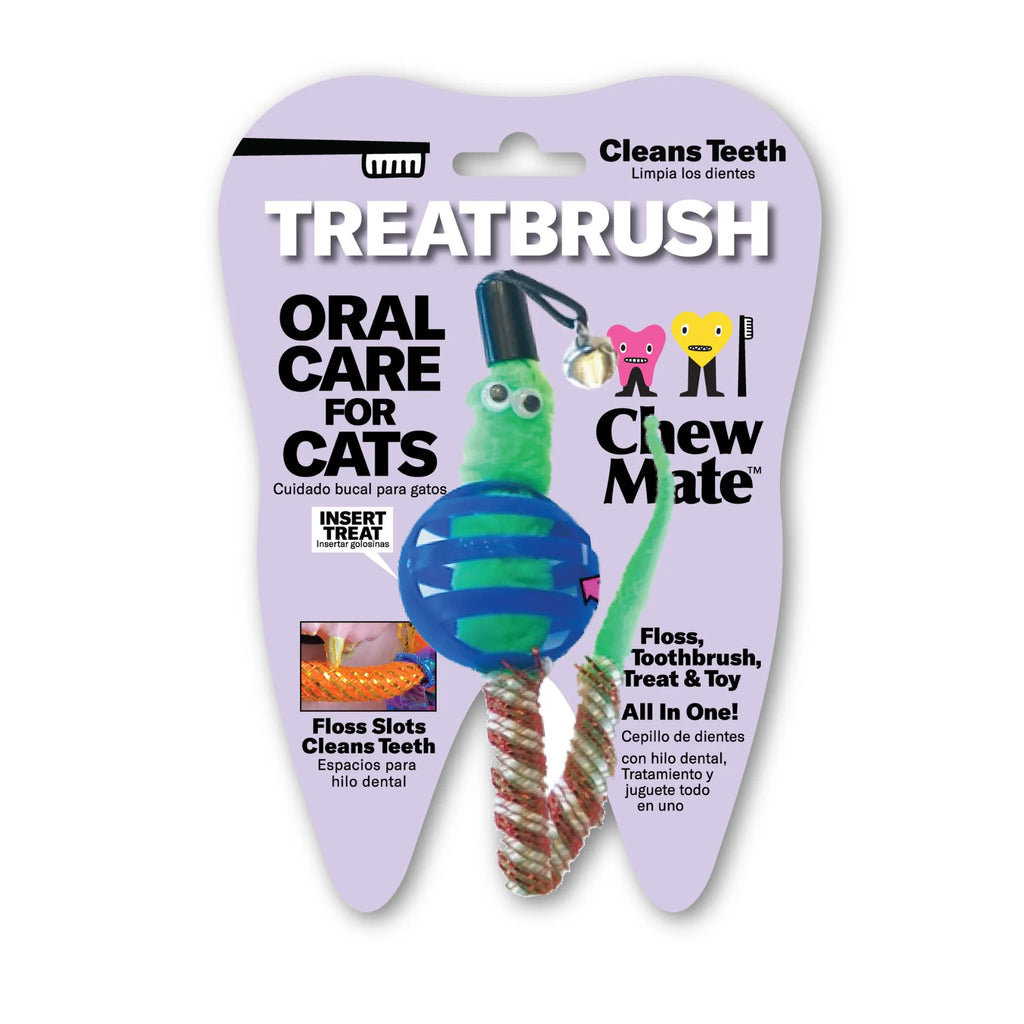 Oral Care Floss & Treat Toothbrush Toy - Multi color, ALL SIZES, 6
