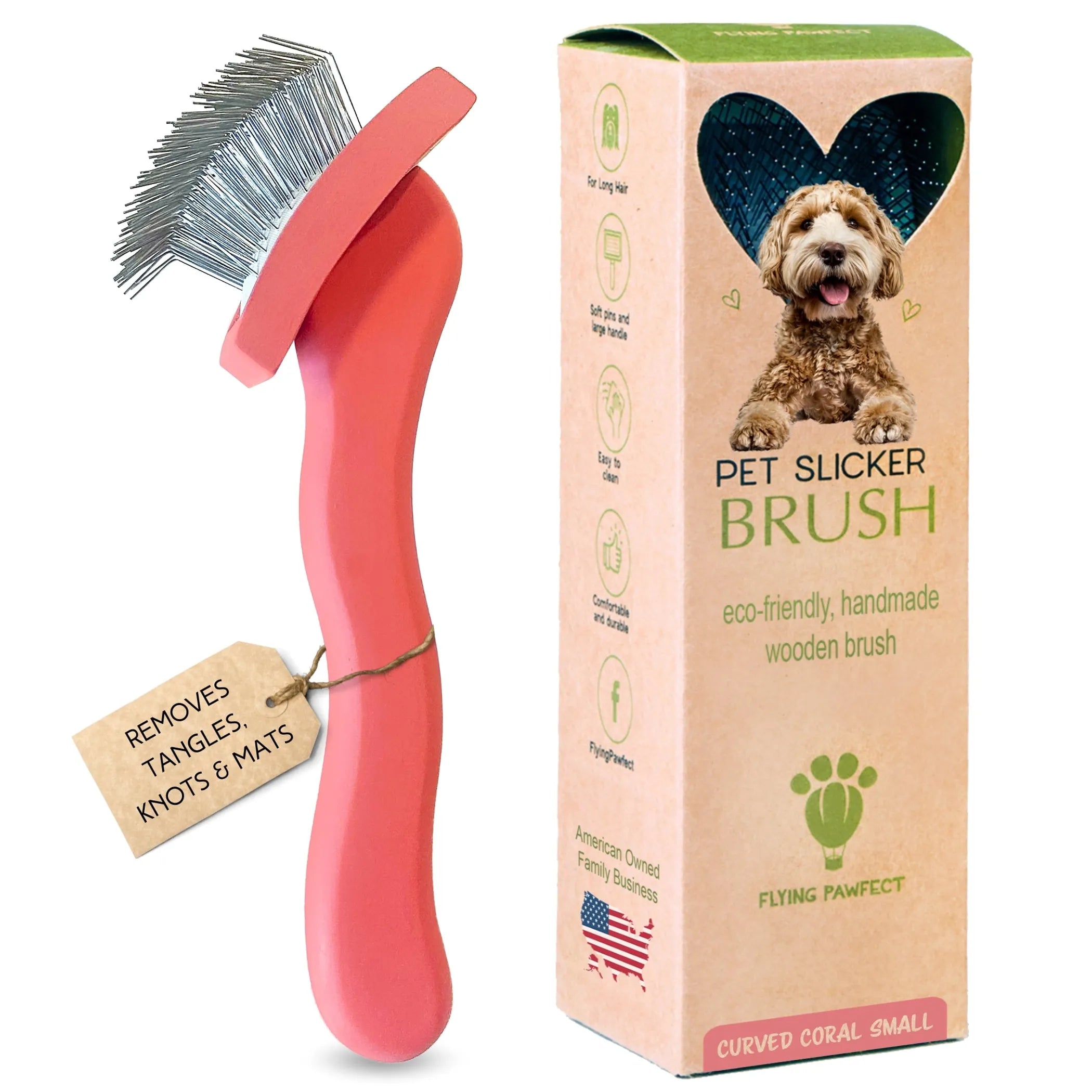 Curved Blue Small Pet Slicker Brush