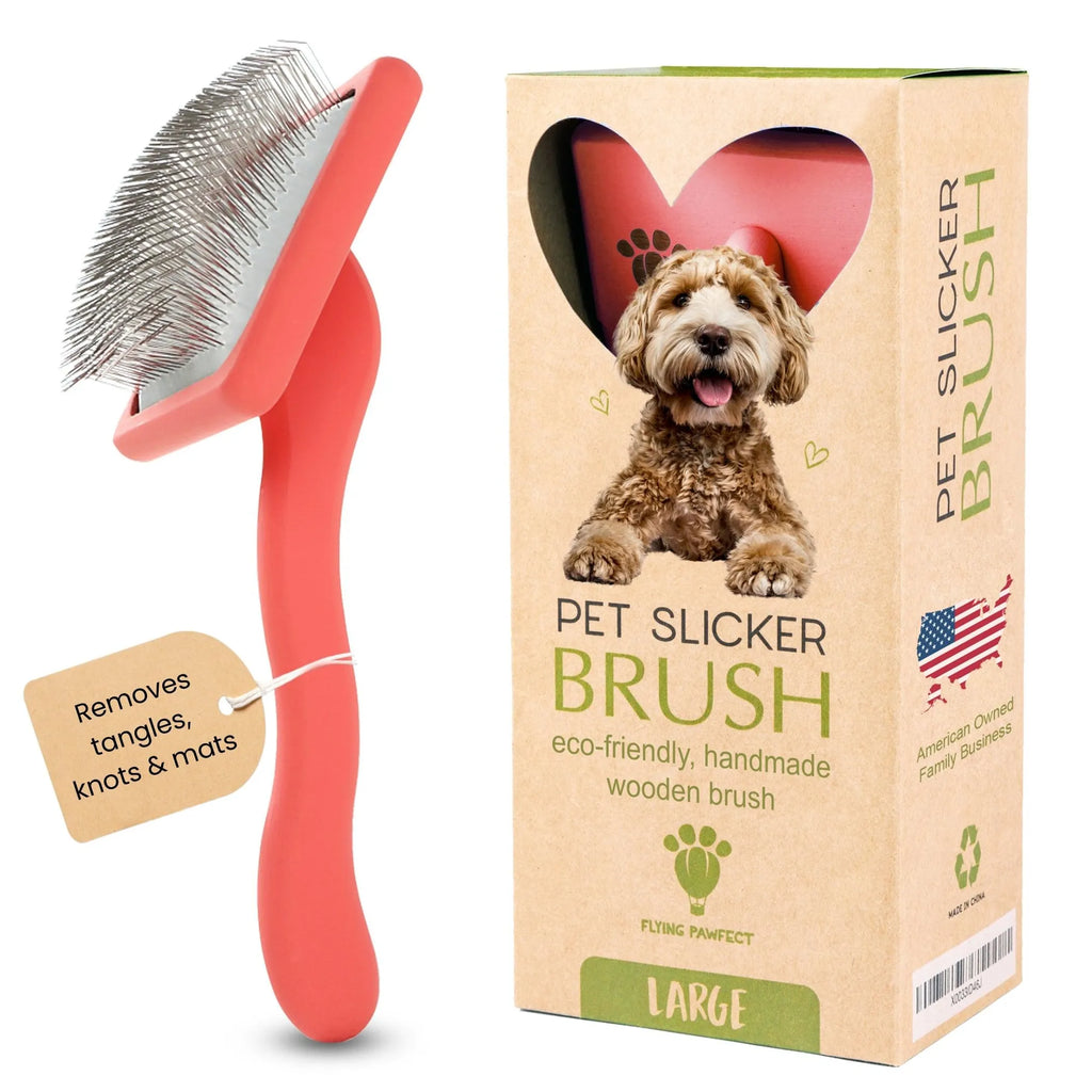 Flat Coral Large Pet Slicker Brush