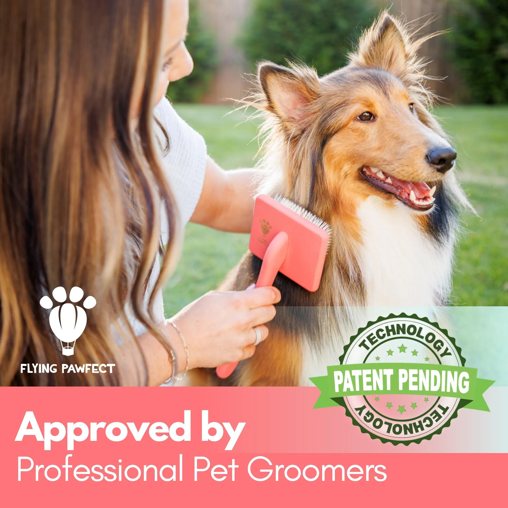 Flat Coral Large Pet Slicker Brush
