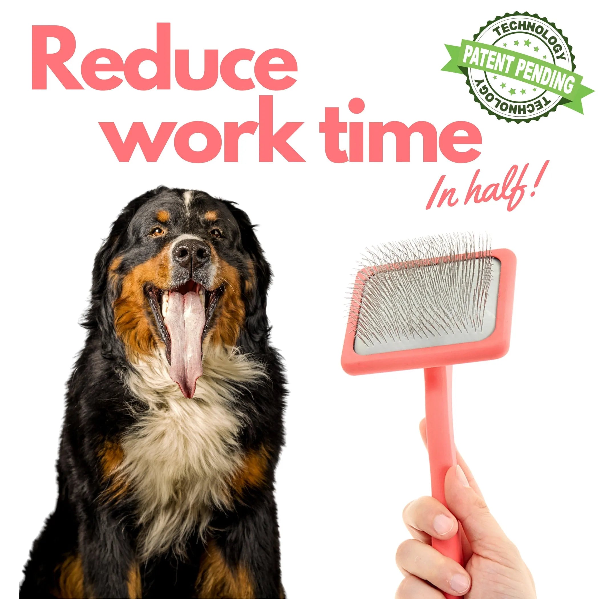 Flat Coral Large Pet Slicker Brush