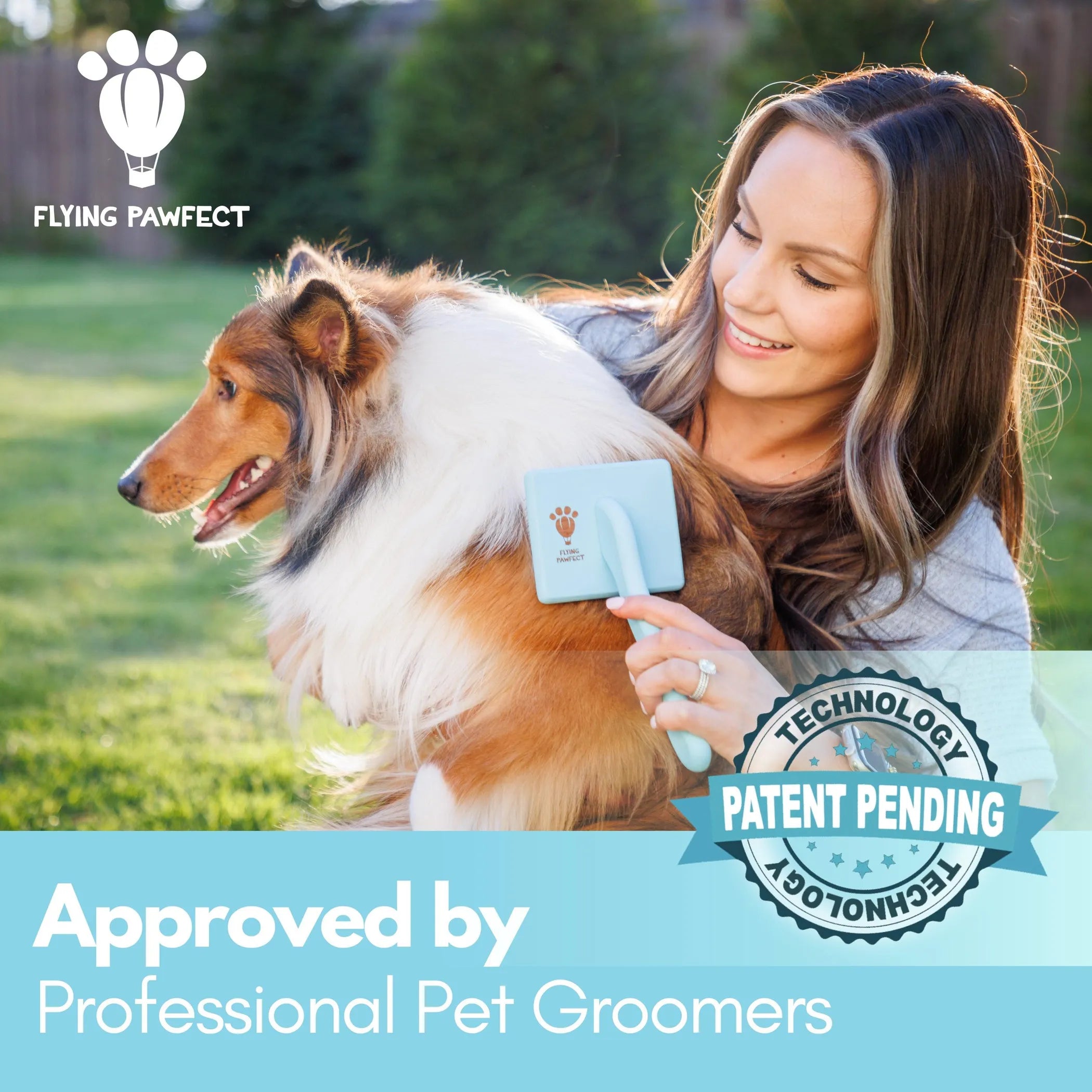 Curved Blue Small Pet Slicker Brush