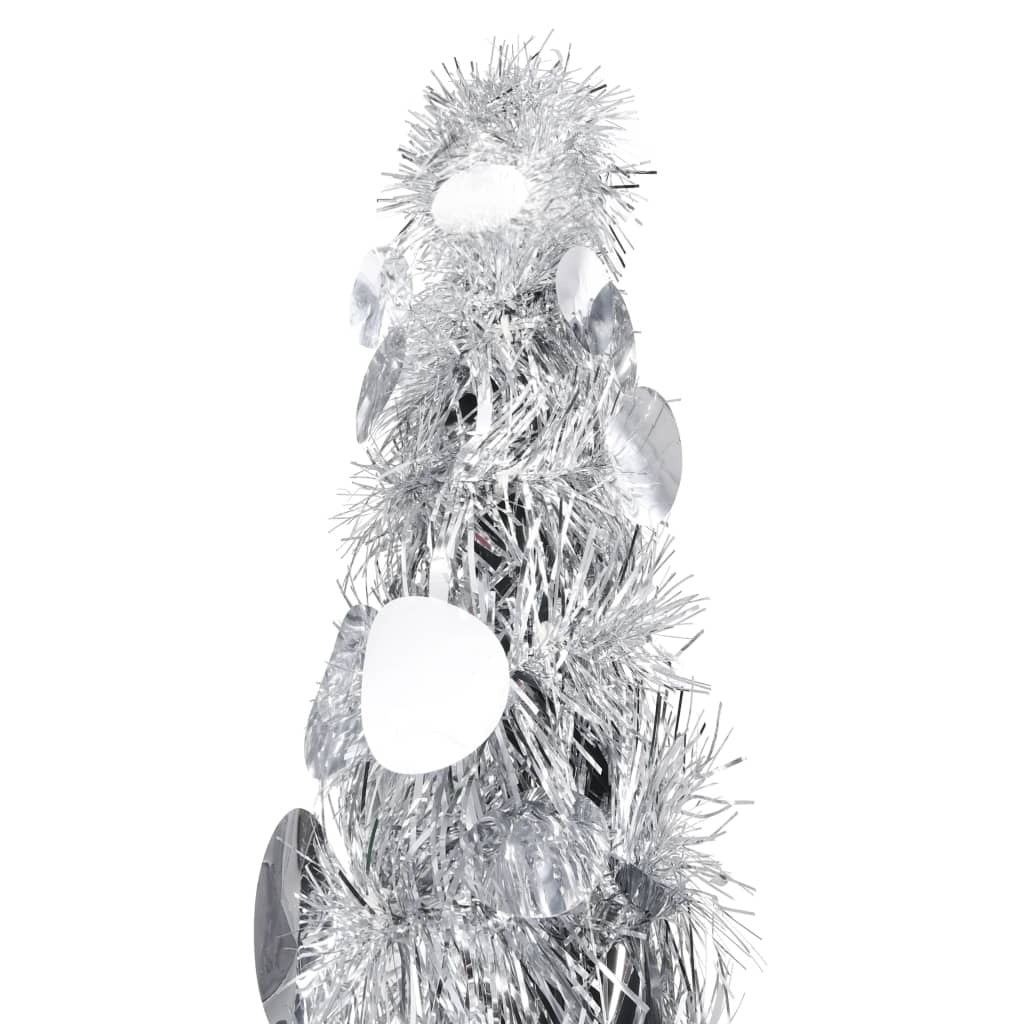 Pop-up Artificial Christmas Tree Silver 6 ft PET