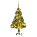 Artificial Christmas Tree 150 LEDs&Ball Set&Flocked Snow 47.2
