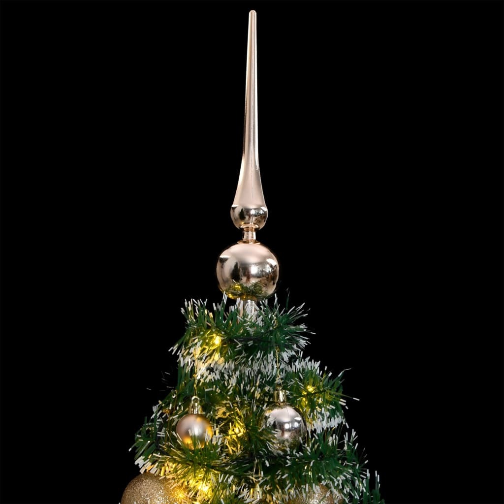 Artificial Christmas Tree 150 LEDs&Ball Set&Flocked Snow 47.2