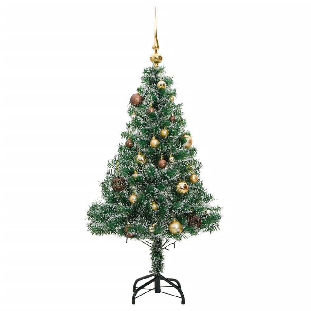 Artificial Christmas Tree 150 LEDs&Ball Set&Flocked Snow 47.2