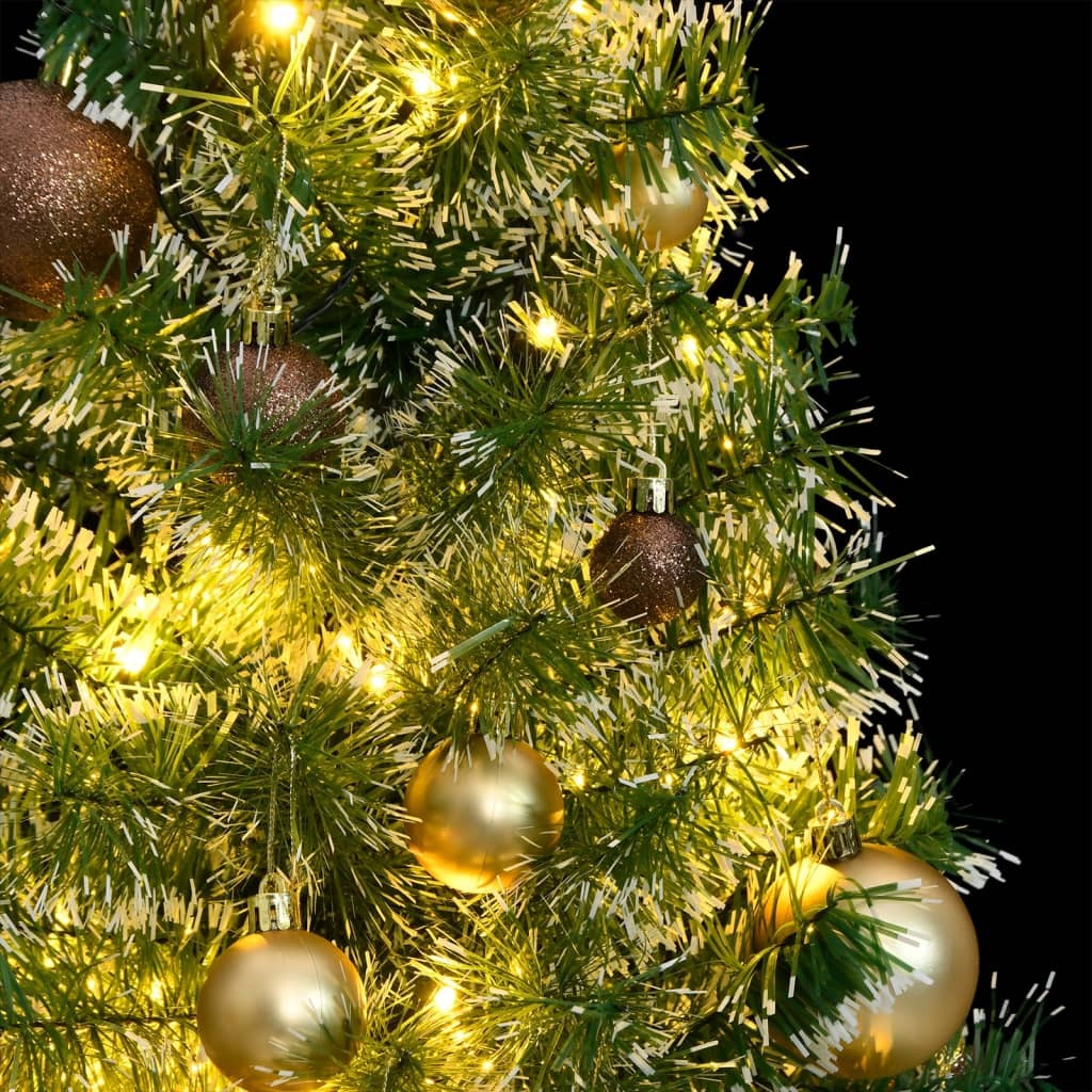 Artificial Christmas Tree 150 LEDs&Ball Set&Flocked Snow 59.1
