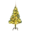 Artificial Christmas Tree 150 LEDs&Ball Set&Flocked Snow 47.2