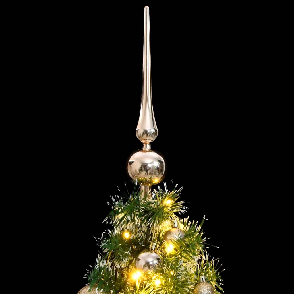 Artificial Christmas Tree 150 LEDs&Ball Set&Flocked Snow 47.2