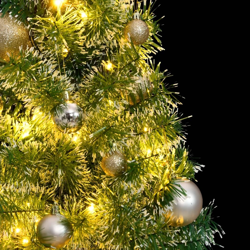 Artificial Christmas Tree 150 LEDs&Ball Set&Flocked Snow 47.2