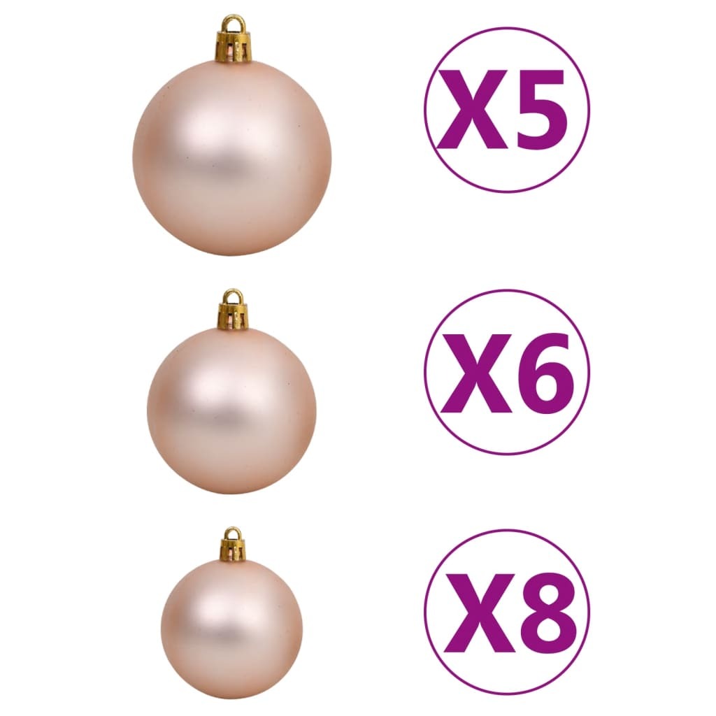 Artificial Christmas Tree 150 LEDs&Ball Set&Flocked Snow 47.2