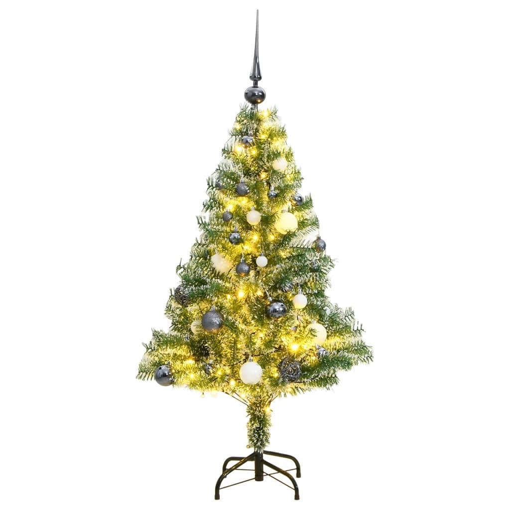 Artificial Christmas Tree 150 LEDs&Ball Set&Flocked Snow 47.2
