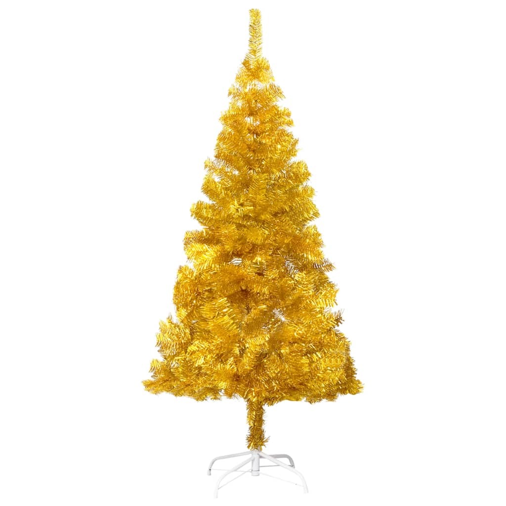 Artificial Christmas Tree with Stand Gold 7 ft PET