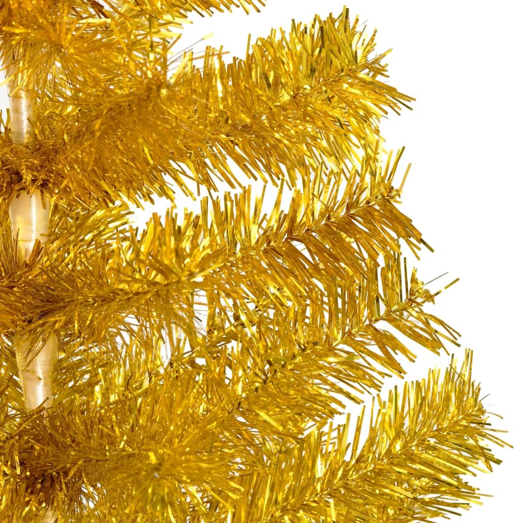 Artificial Christmas Tree with Stand Gold 7 ft PET