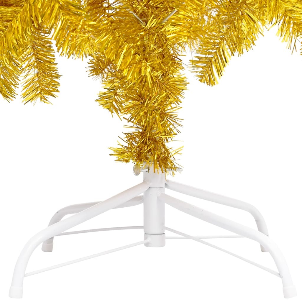 Artificial Christmas Tree with Stand Gold 7 ft PET