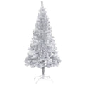 Artificial Christmas Tree with Stand Silver 5 ft PET