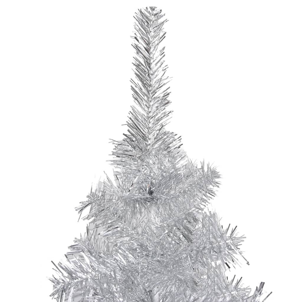 Artificial Christmas Tree with Stand Silver 5 ft PET