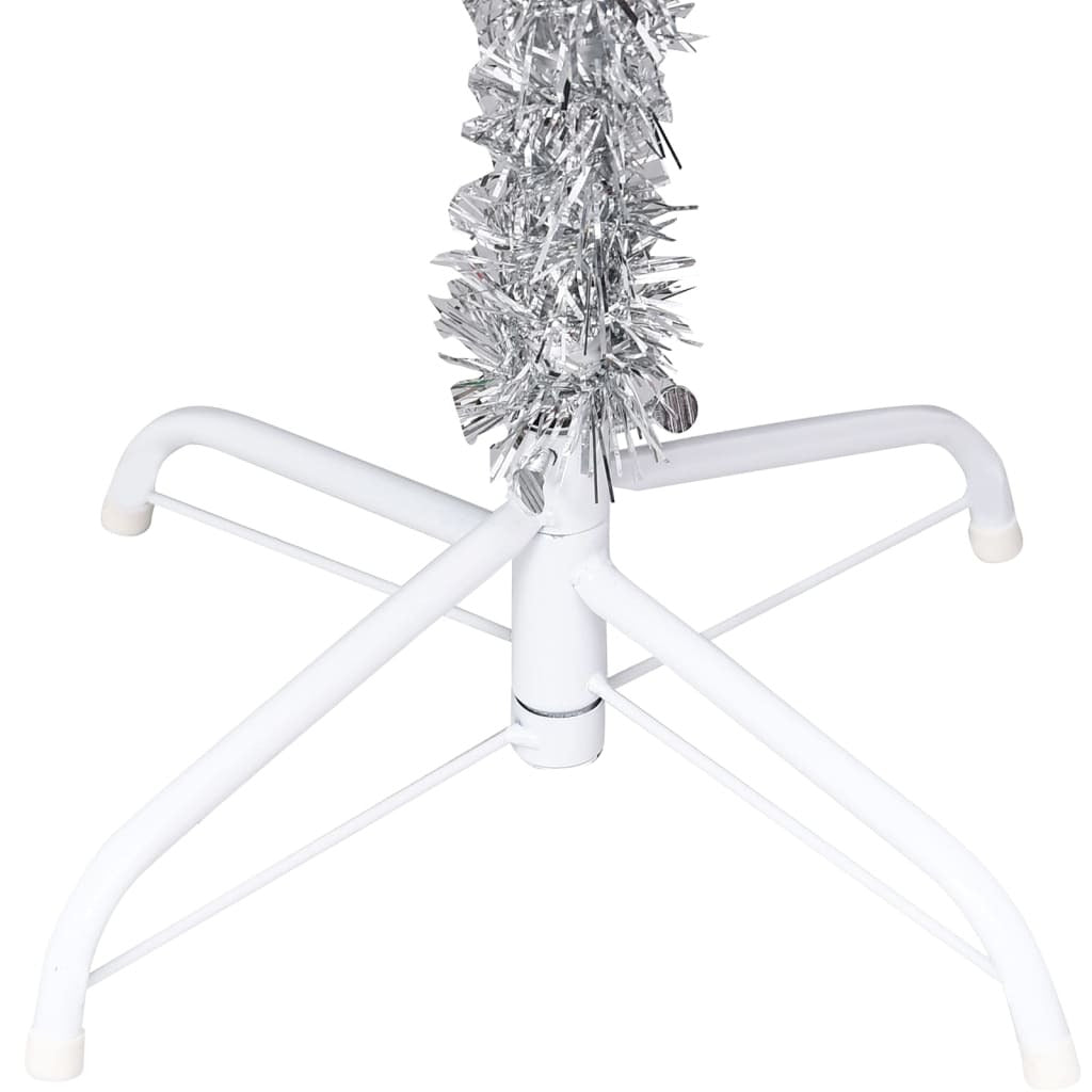 Artificial Christmas Tree with Stand Silver 5 ft PET