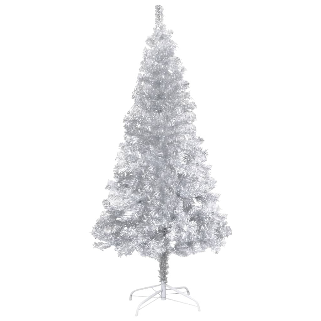 Artificial Christmas Tree with Stand Silver 6 ft PET