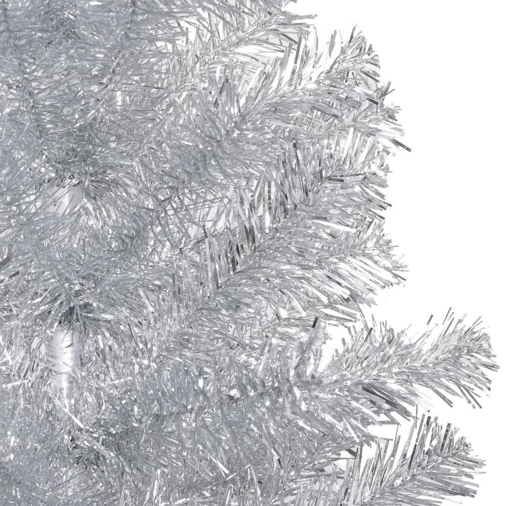 Artificial Christmas Tree with Stand Silver 6 ft PET