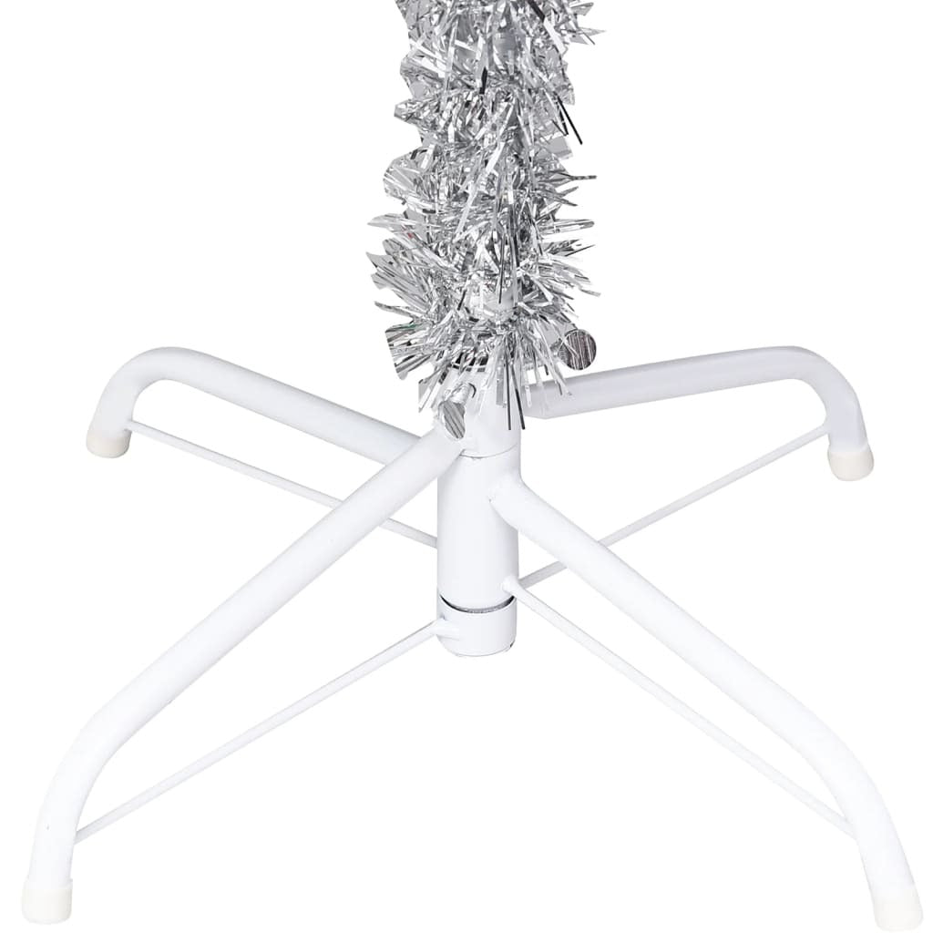 Artificial Christmas Tree with Stand Silver 6 ft PET