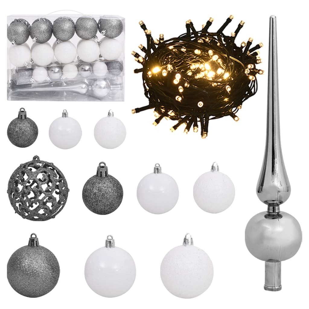 Artificial Hinged Christmas Tree 150 LEDs & Ball Set 47.2