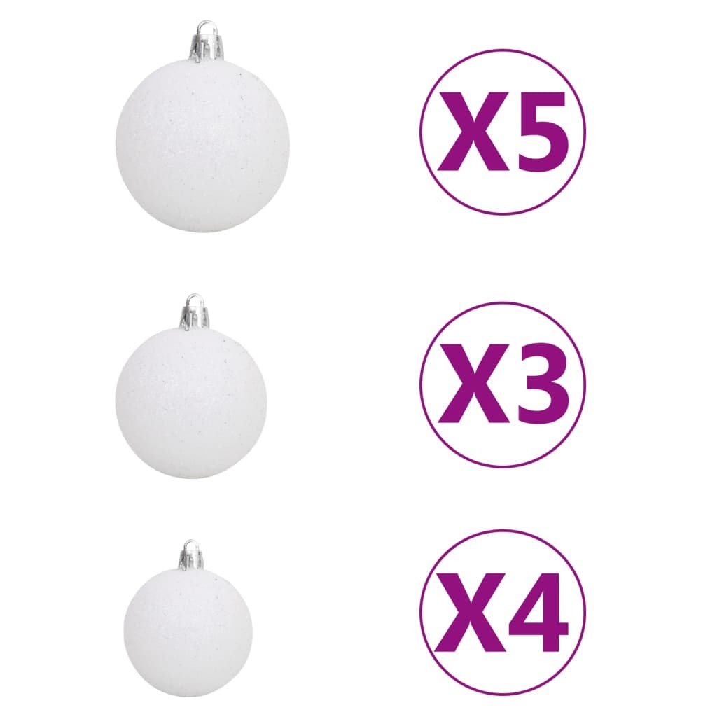 Artificial Hinged Christmas Tree 150 LEDs & Ball Set 47.2