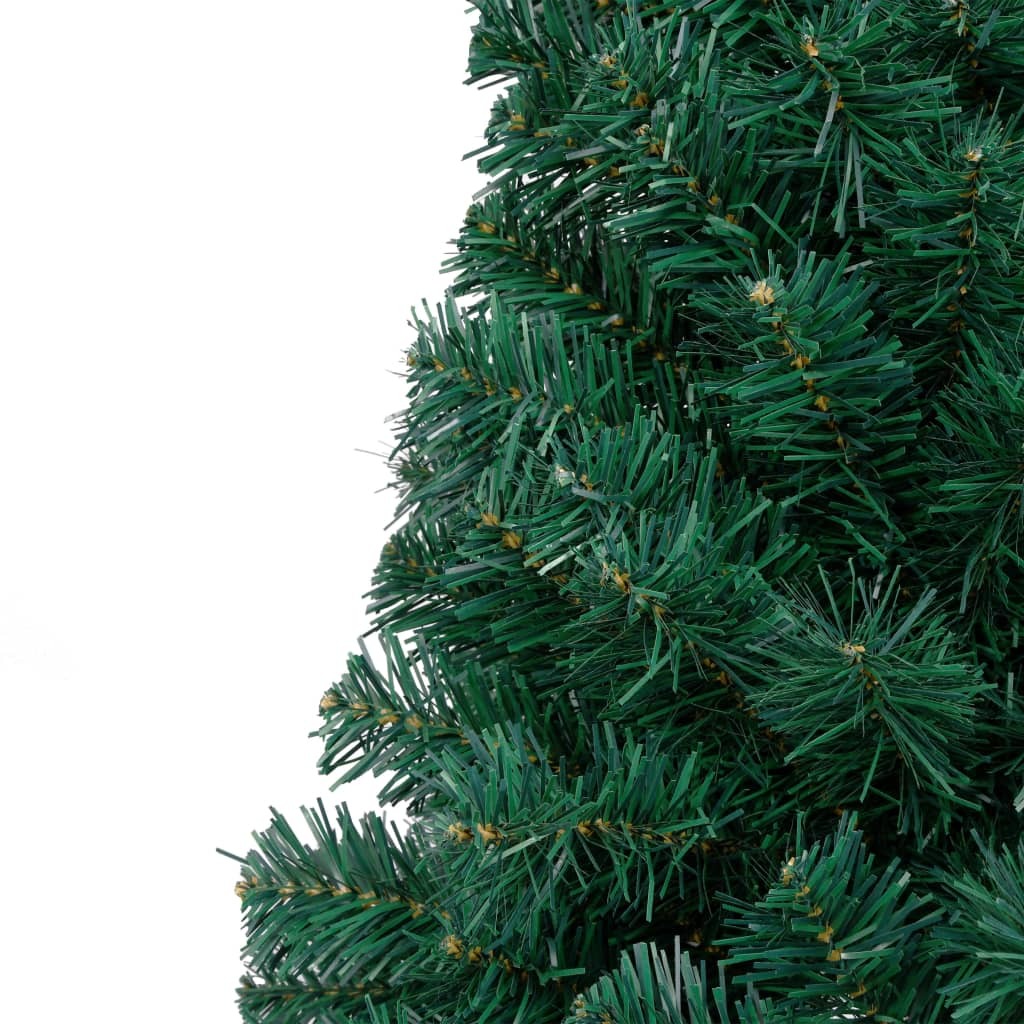 Artificial Half Christmas Tree with Stand Green 5 ft PVC