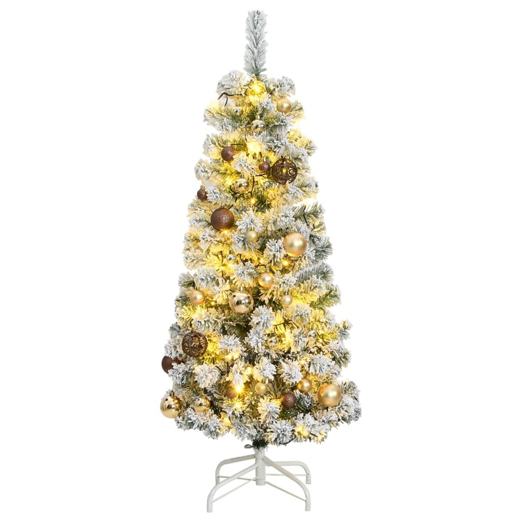 Artificial Hinged Christmas Tree 150 LEDs & Ball Set 47.2